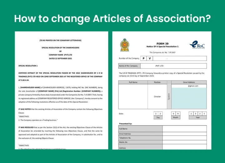 How to change articles of association in Sri Lanka 1 How to change articles of association in Sri Lanka