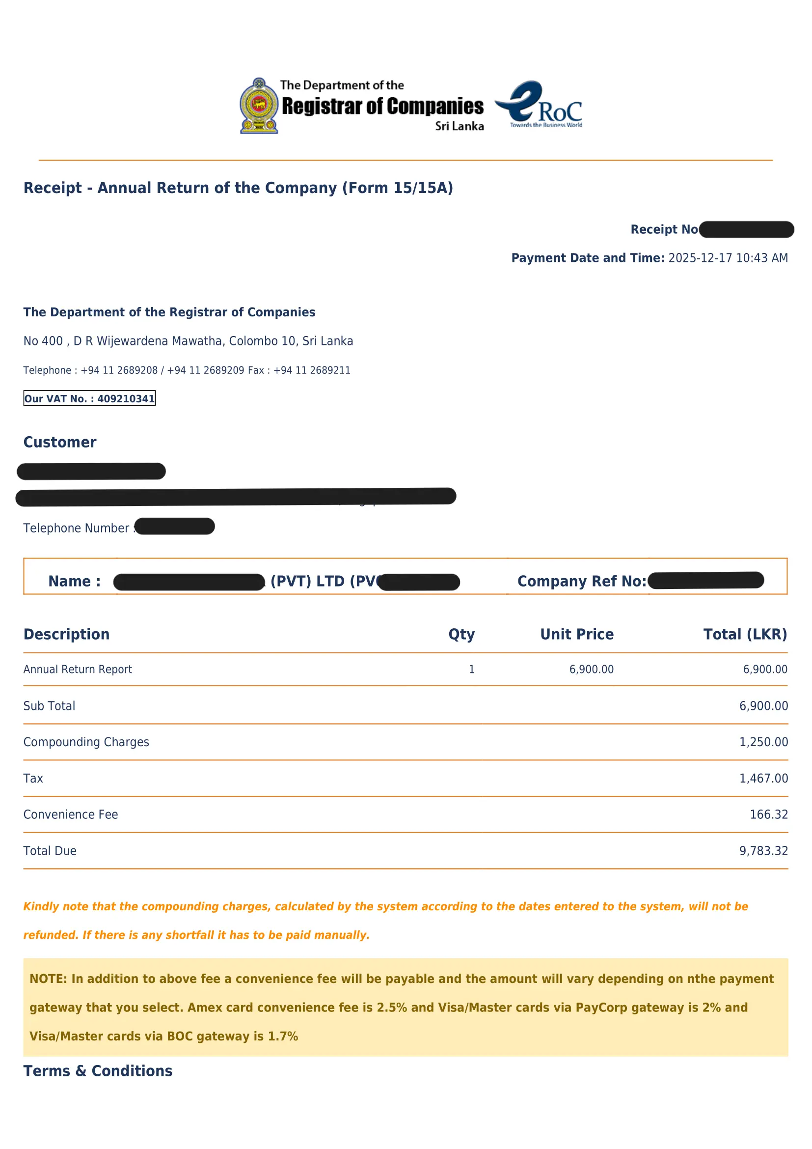 annual return form 15