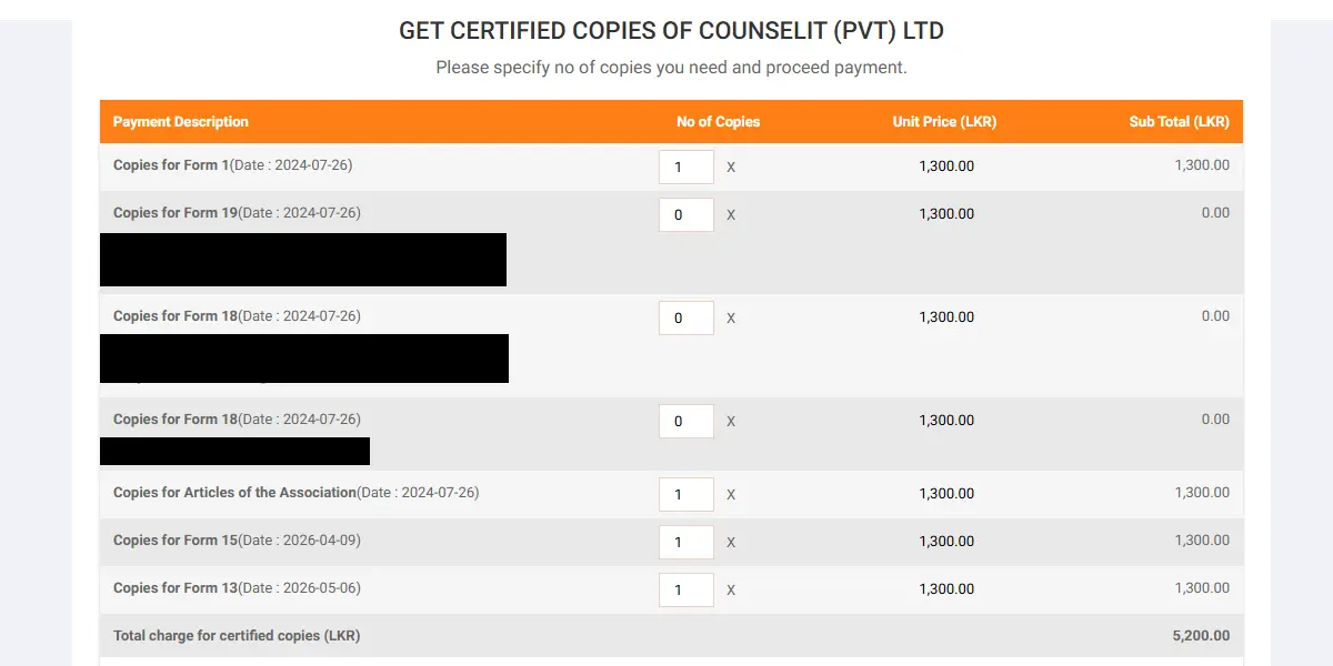 How to check if a company is registered in Sri Lanka ROC certified copies